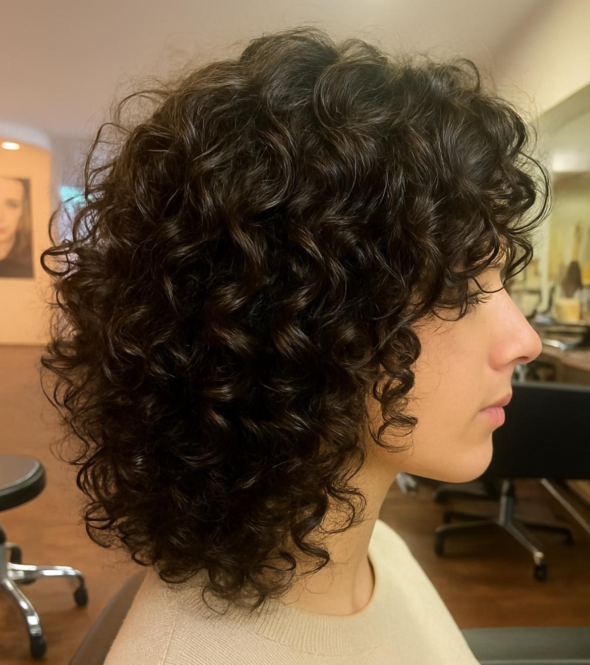 Locken-Styling Detail